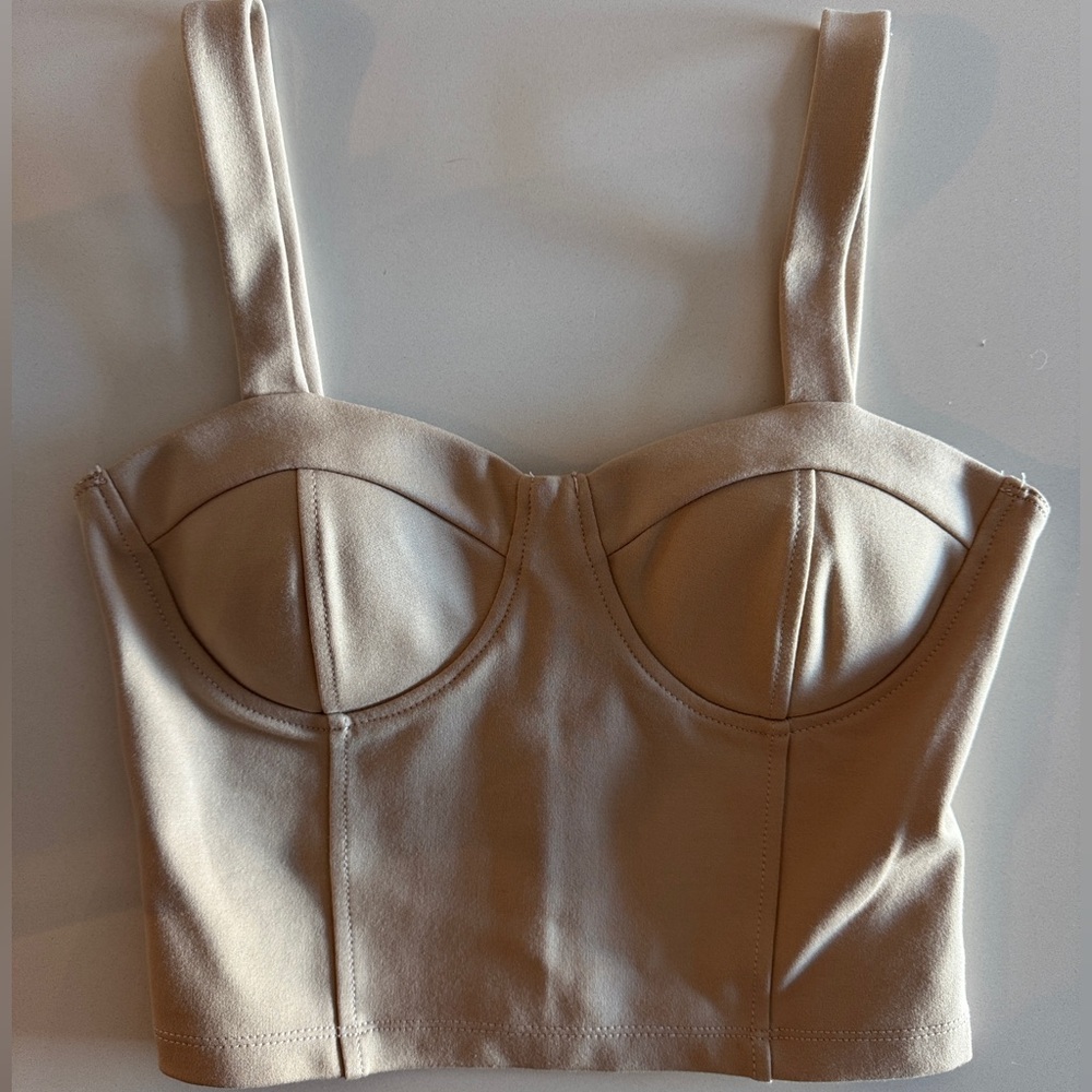 Tan Bustier Crop Top